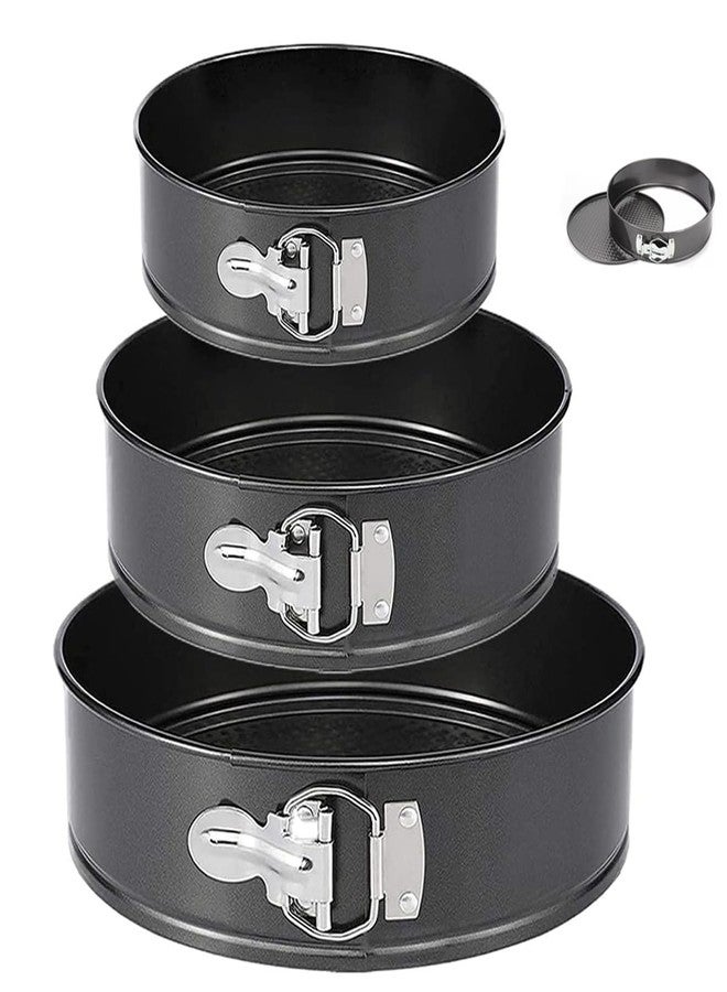 Tunyet Springform Pan, 3PCS 7,8,9 Inch Cheesecake Pans with Removable Bottom, Non-stick Spring Form Pan for Cheesecake (black) - Image 1